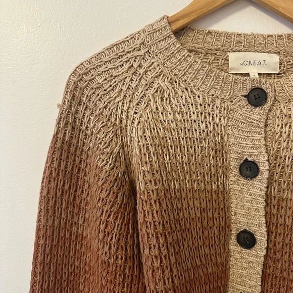 THE GREAT. The Dusk Cardigan in Marled Sunset | Size 0 / XS - Picture 8 of 14